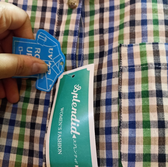 Check button down cotton collar shirt( size L) - Picture 5 of 7